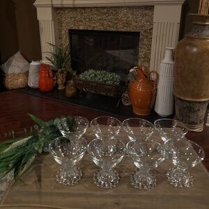 Set of 8 Anchor ⚓️ Hocking Berwick Boopie Clear Champagne/Sherbet 3.5”